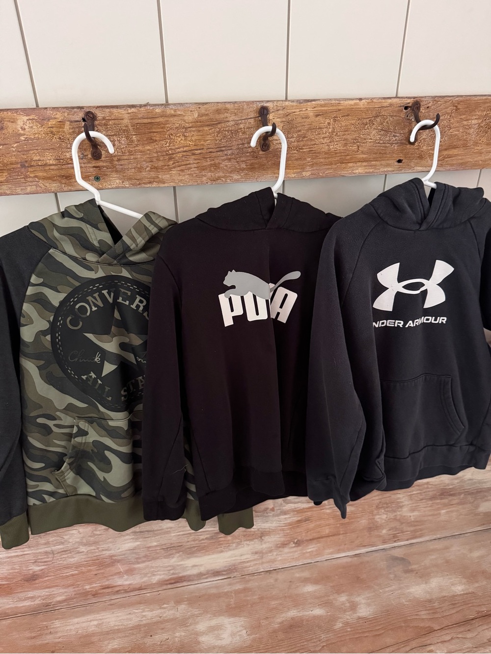 Kids Hoodie Bundle size 8-10 kids converse, puma and under Armour